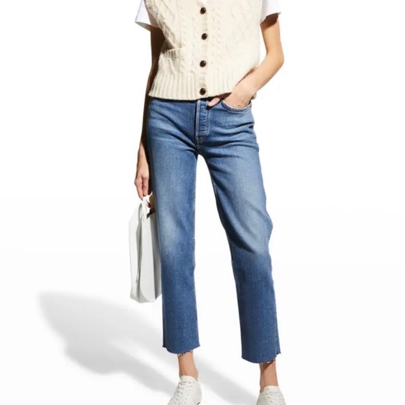 RE/DONE stovepipe jeans 27 waist in stretch denim high rise straight leg denim - Picture 2 of 8